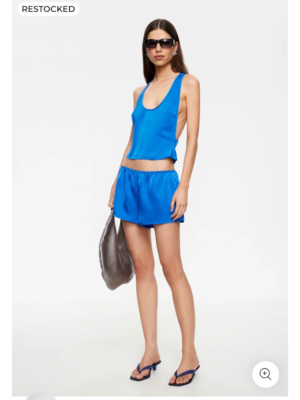 Lioness Blue Satin Shorts
